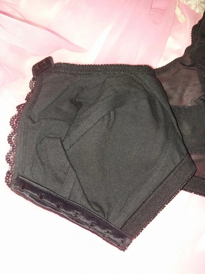 VTG Styl Pointy Eye Hook Front Closure Bra Back Support Office Sissy 38C NO UW