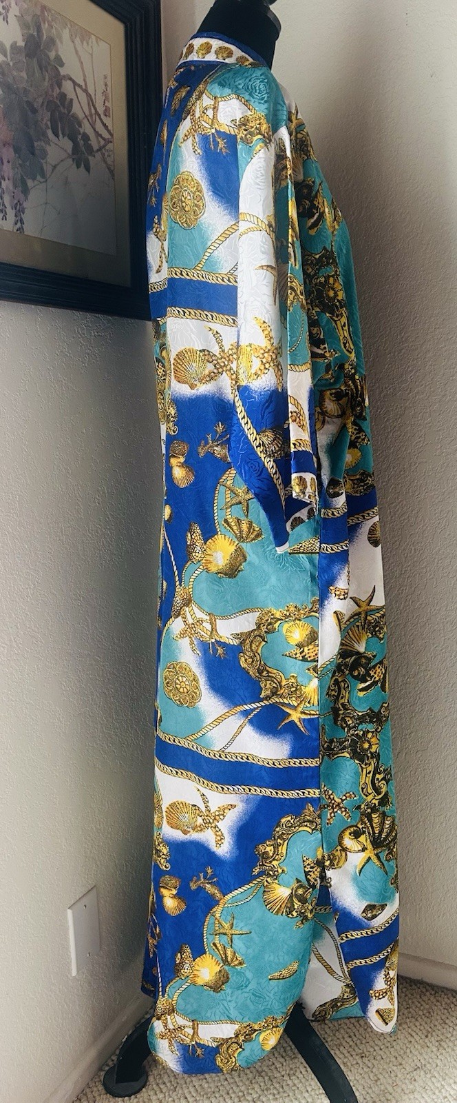 Vintage ‘Santé Classics’ 1980s kaftan lounge dress one size fits most Costal