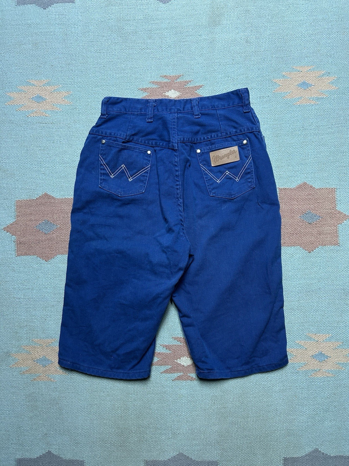 Vintage 60s 70s wrangler shorts capri shants blue women’s size 15/16 slim 26