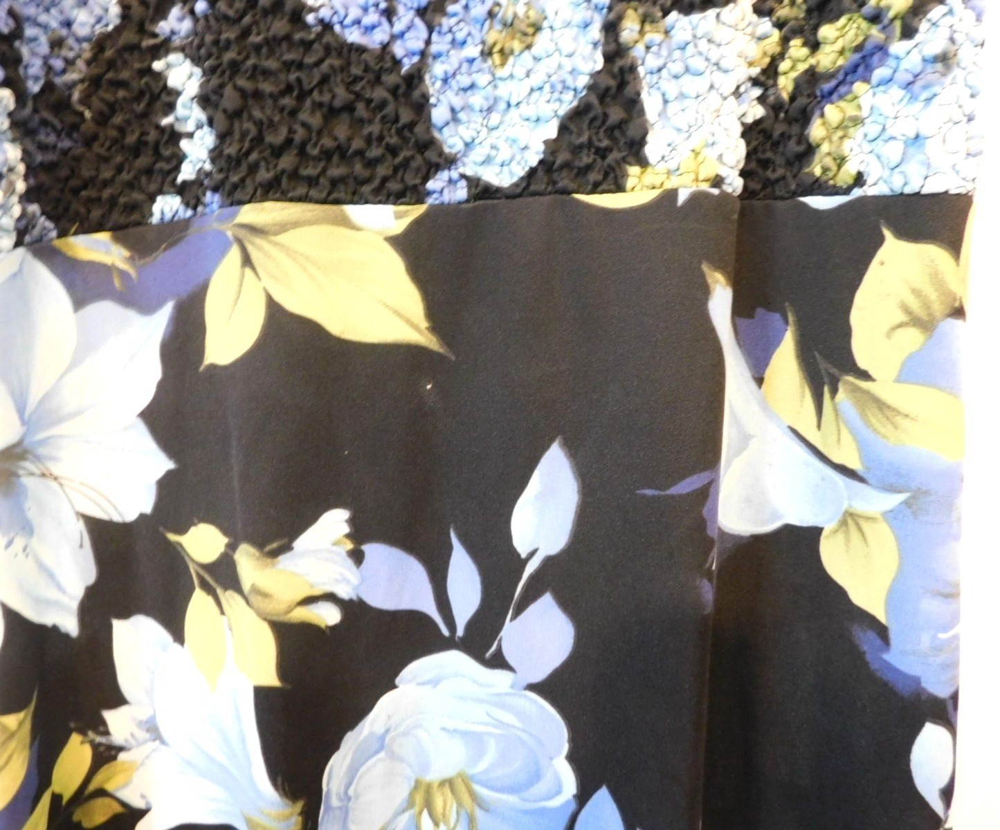 Floral Maxi Dress By Rag Blue Roses Stretchy Bodice Womens Sz S or M 1990s Vtg