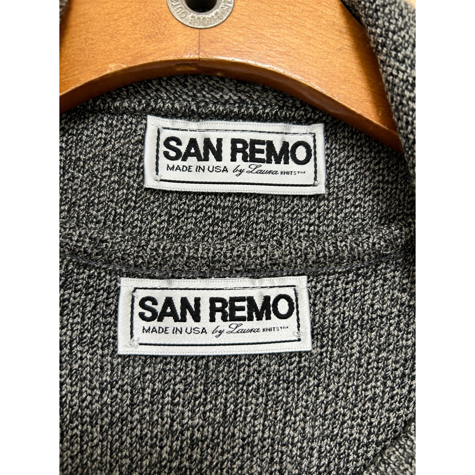 San Remo by Laura Knits Gray Zip Up Jacket and Tank Top Set XL Made in USA
