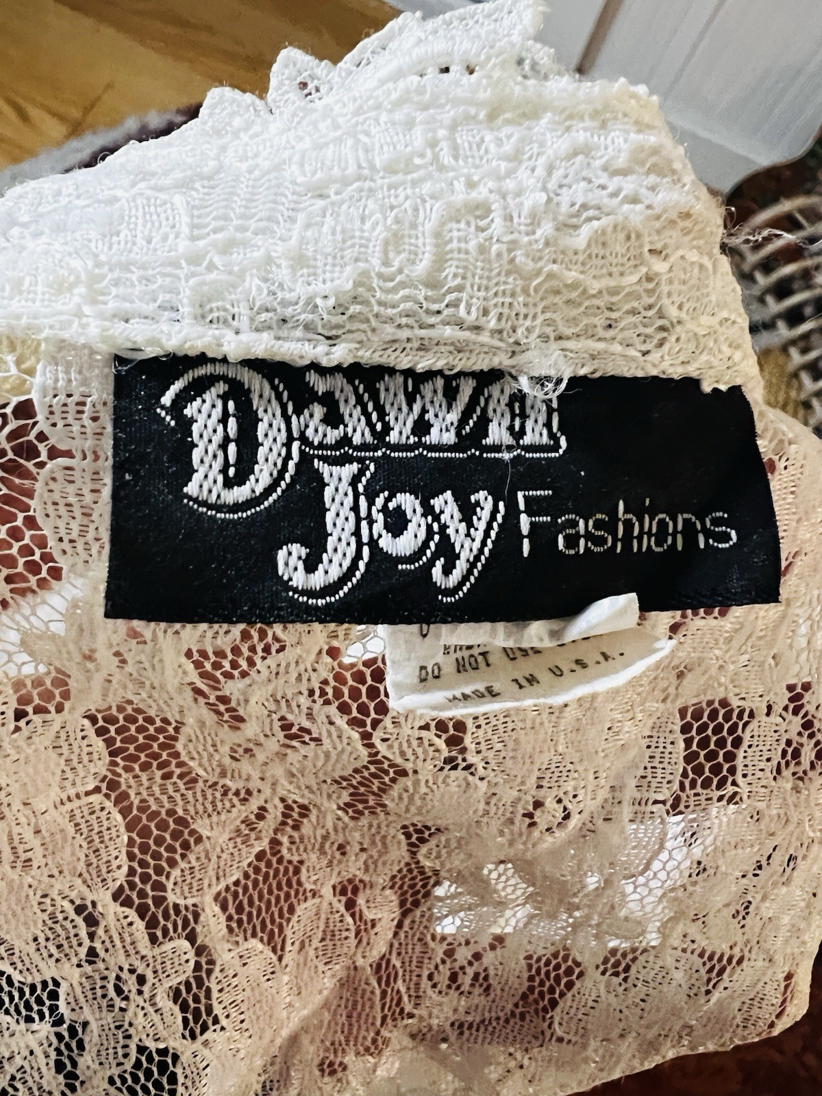 VTG Dawn Joy Fashions Lace Button Down Lace Dress Cottage Core SZ 10-12