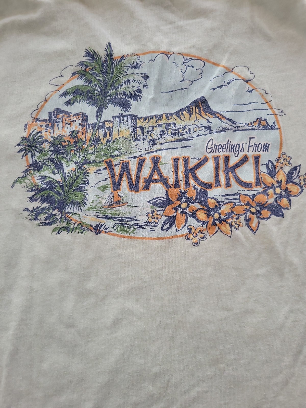 Billabong Junior Retro WAIKIKI Hawaii Tee Shirt Size M