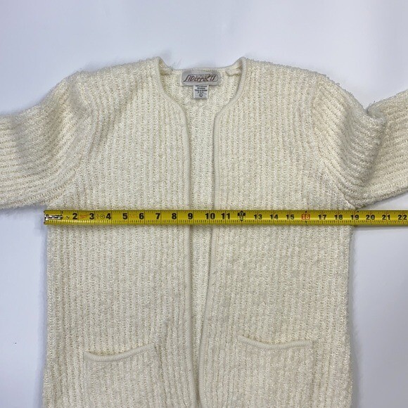 Vintage Side Effects Open Front Fuzzy Granny Cardigan Sweater Size Large