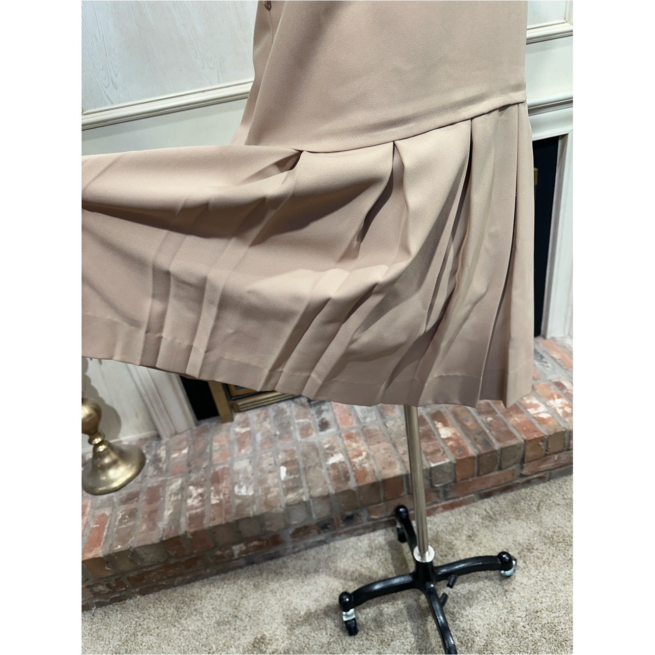 Jeanne Durrell Dress 14 Beige Vintage Mod Dark Academia Preppy Minimalist