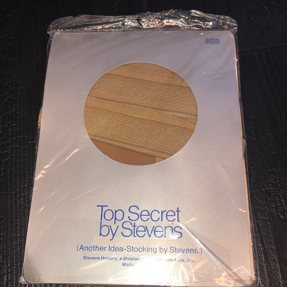 VTG New Top Secret By Stevens No Garter Stockings 10-11 M Jubilee Golden Beige