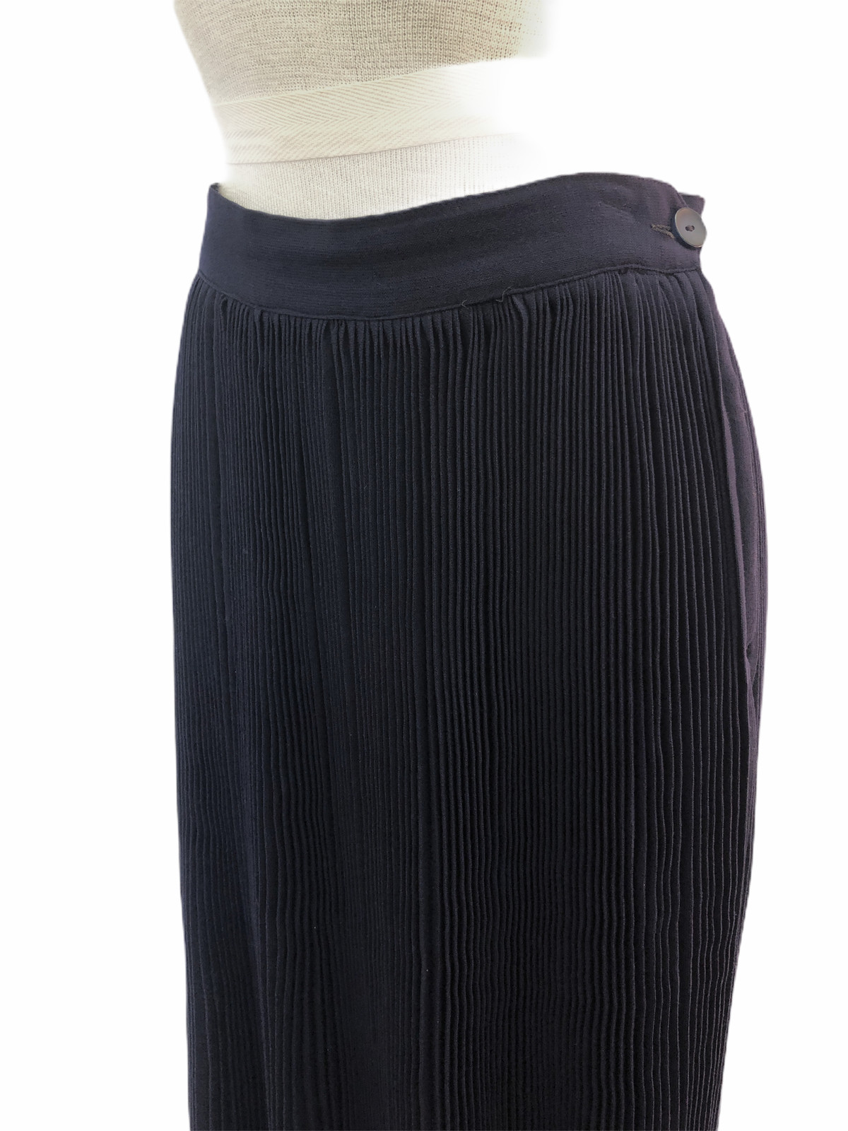 Vintage VTG 1940s 40s Beverly Paige Navy Wool Pleated Midi Skirt