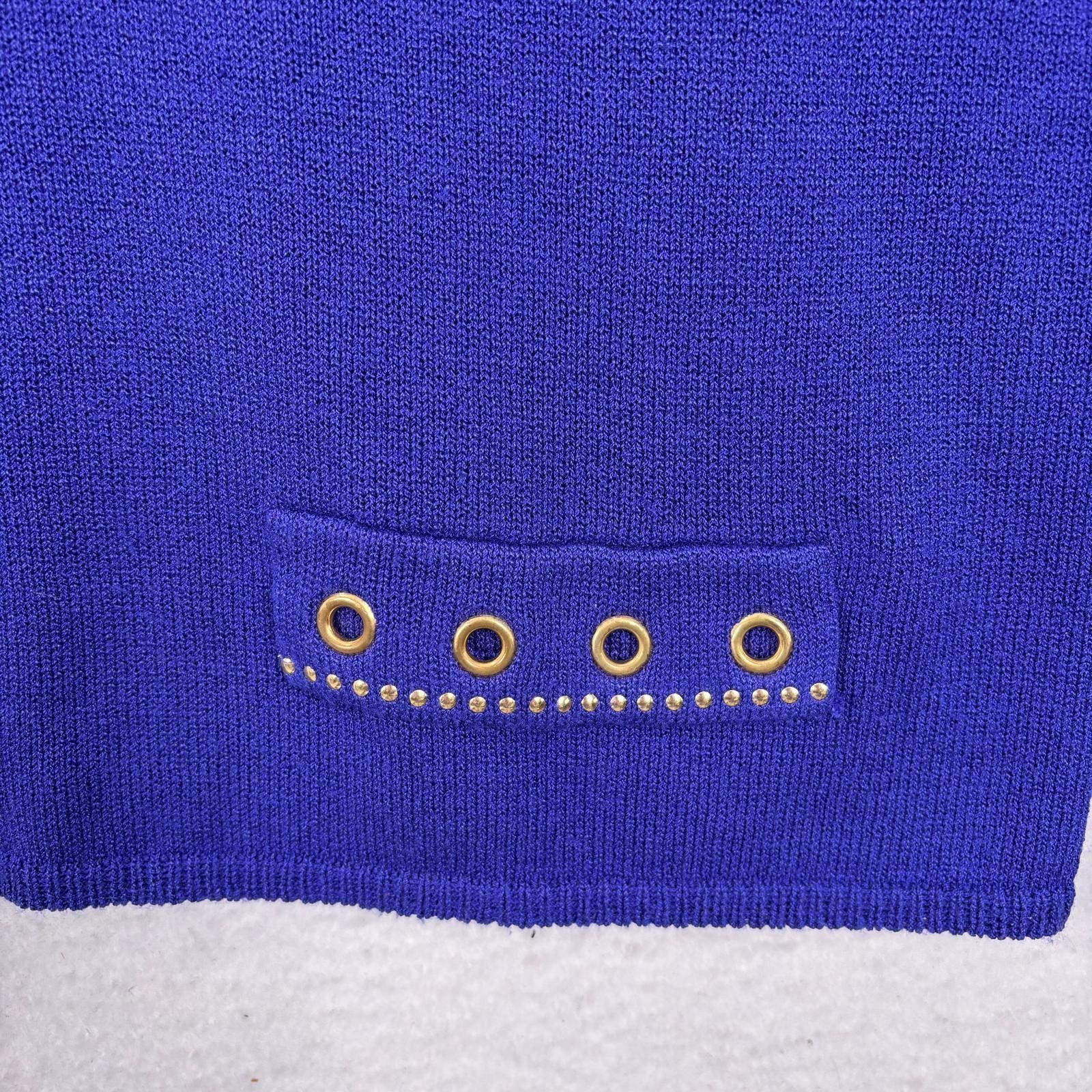 Vintage Laura by Alyzia Royal Blue Knit Cardigan Pants Set 18 Classic Old Money