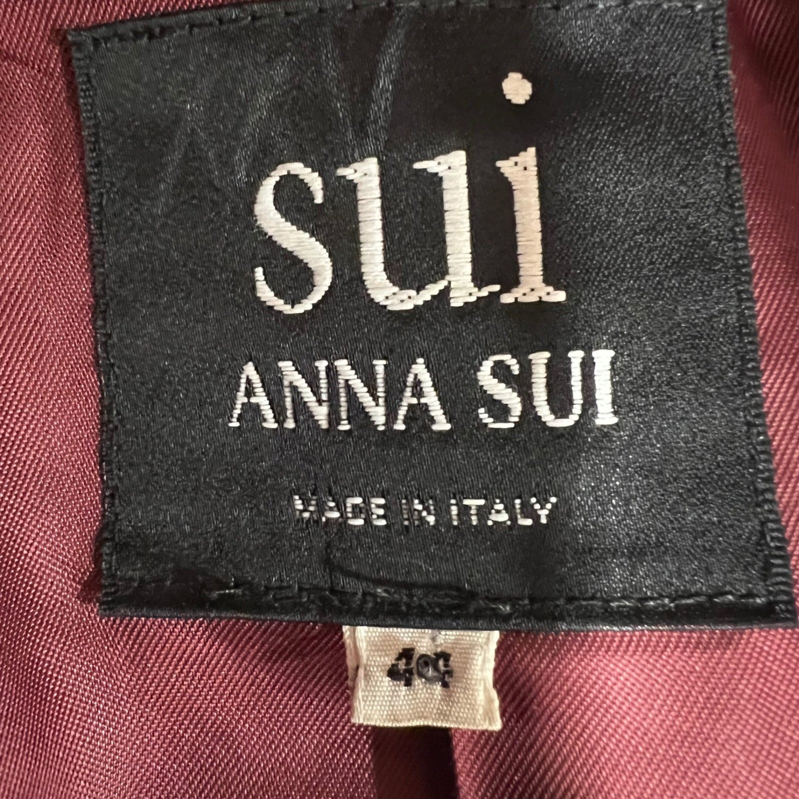 Rare 90s Sui by Anna Sui Italy Faux Fur Collar Long Tweed Coat Whimsigoth IT 44