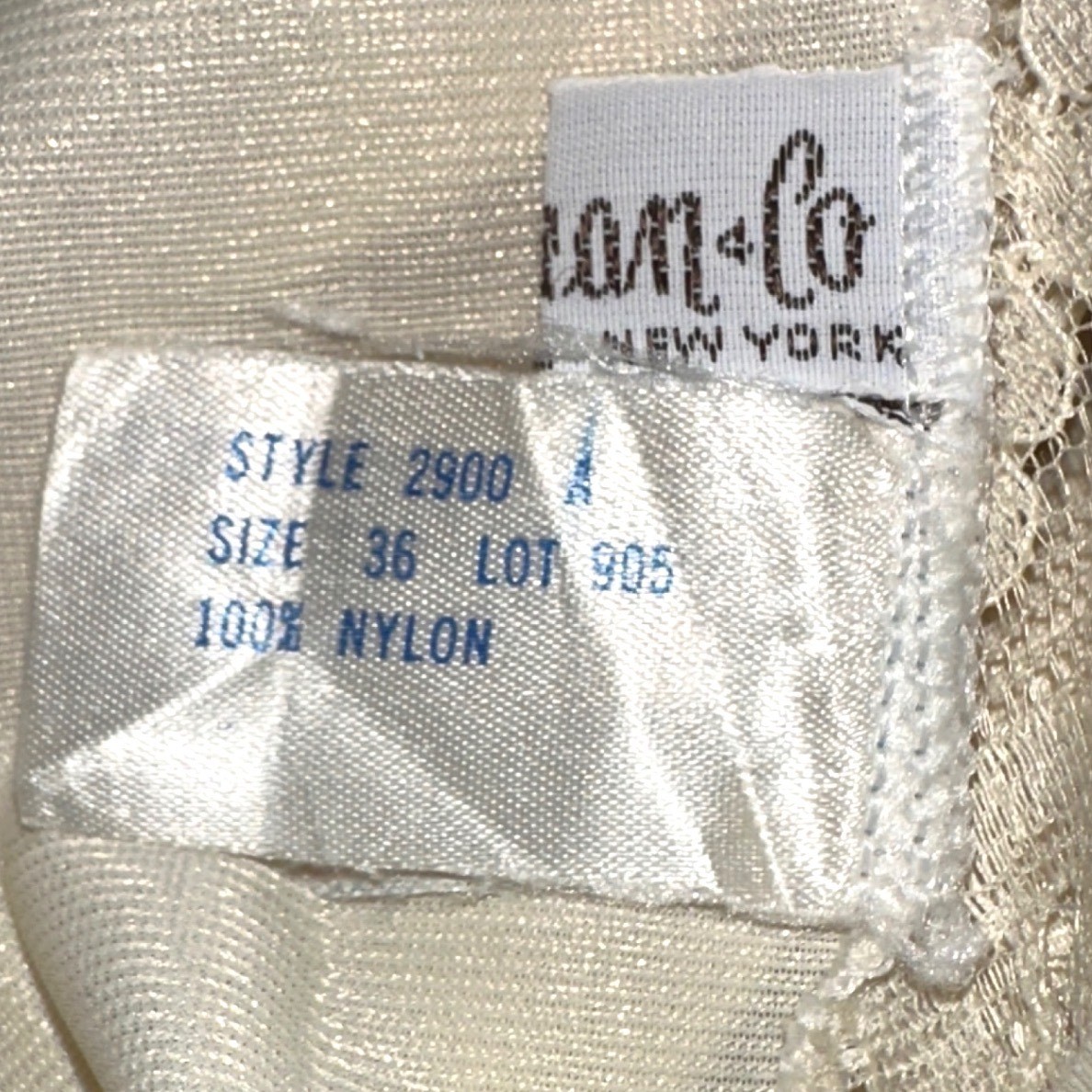 Vintage Wonder Maid B Altman Co Ivory Nylon Lace Full Slip Dress Style Size 36