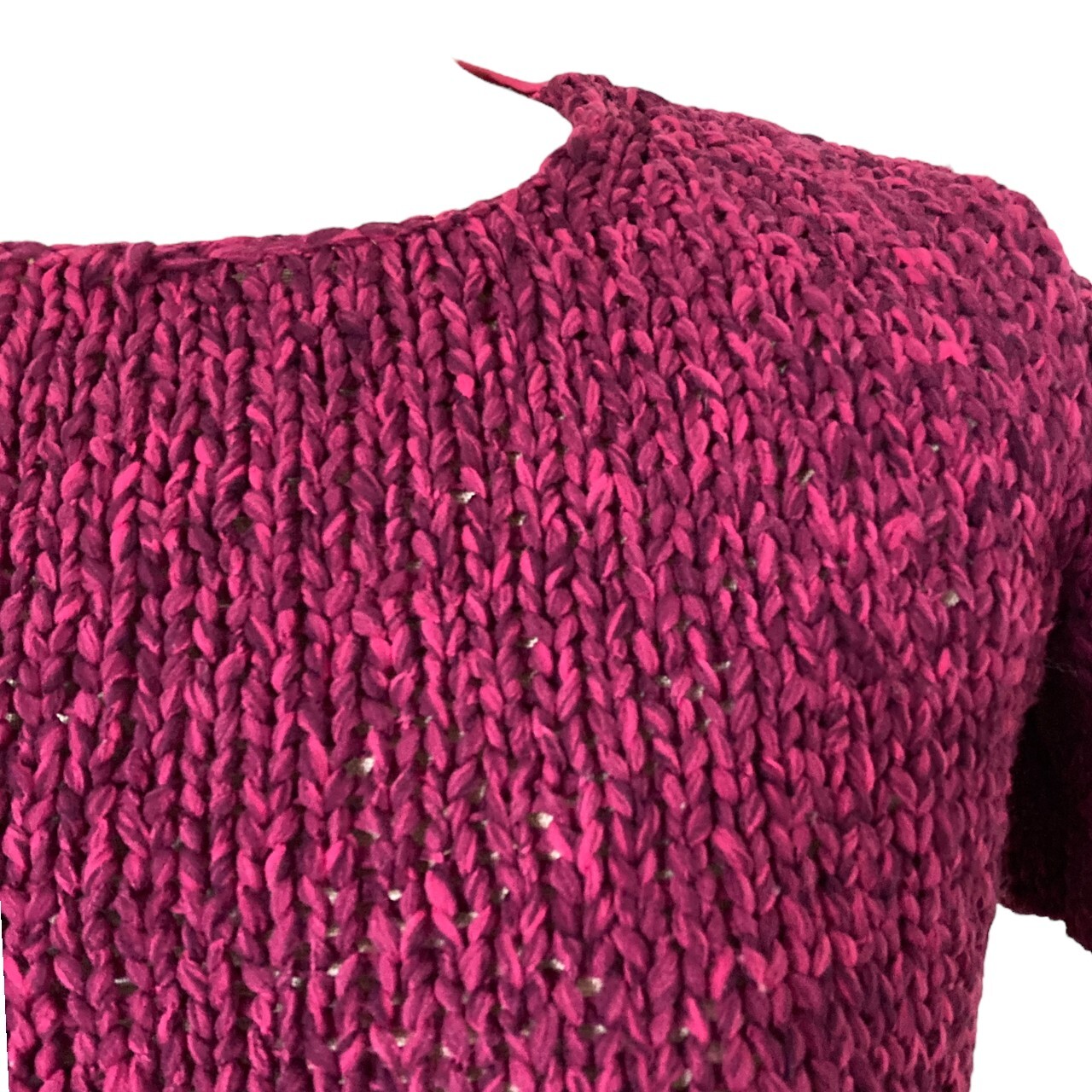 Jean Paul Gaultier Femme y2k pink purple chunky knit cropped top
