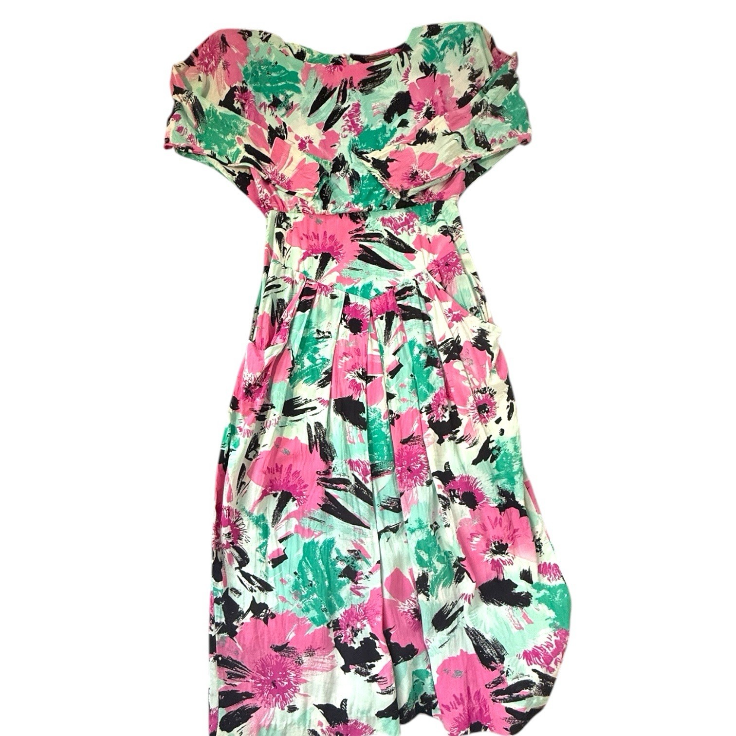 BEGINNINGS Dresses Company Inc. 1980s Vintage Abstract 80s 40s office siren 7/8