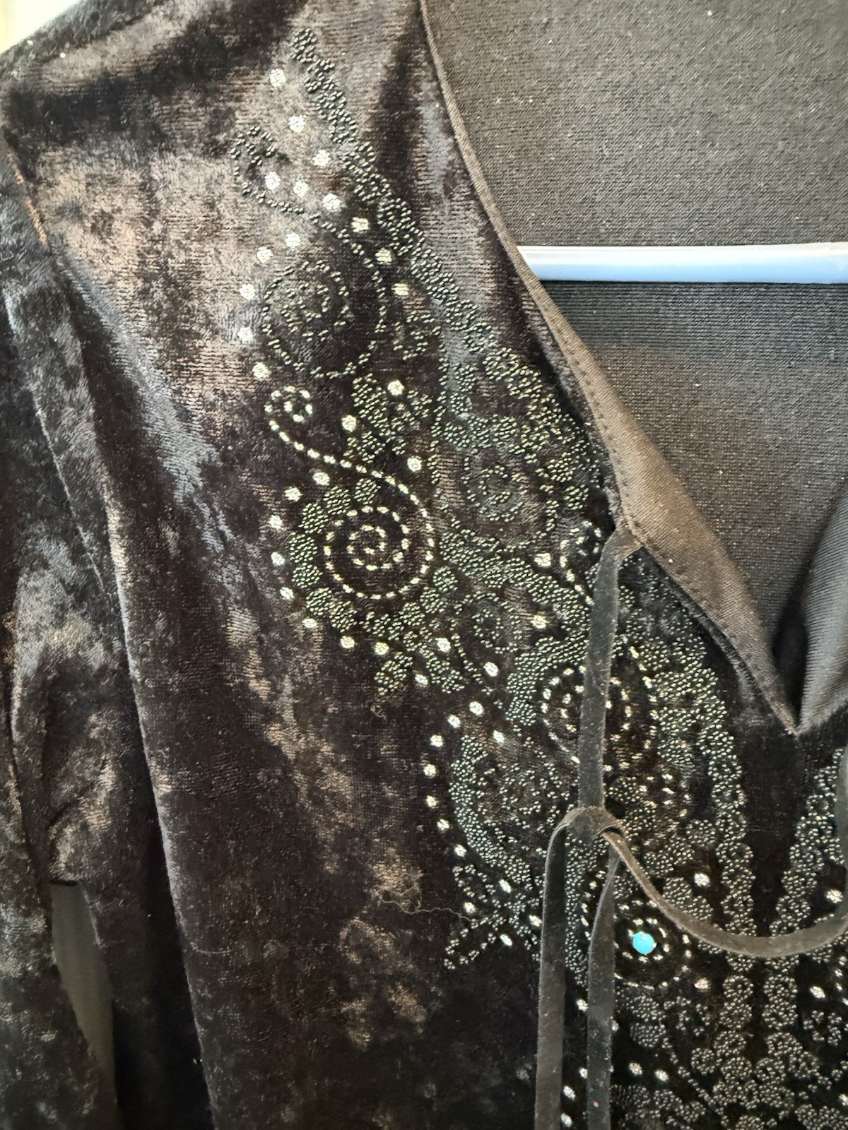 velvet beaded vintage top