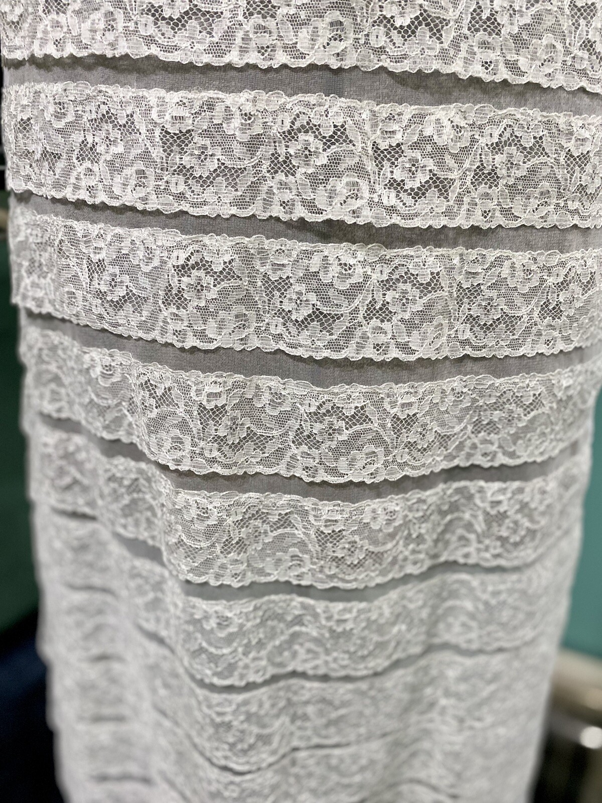 VTG 40’s/50’s Schiaparelli Paris New York White Lace Sheer Slip Skirt BEAUTIFUL