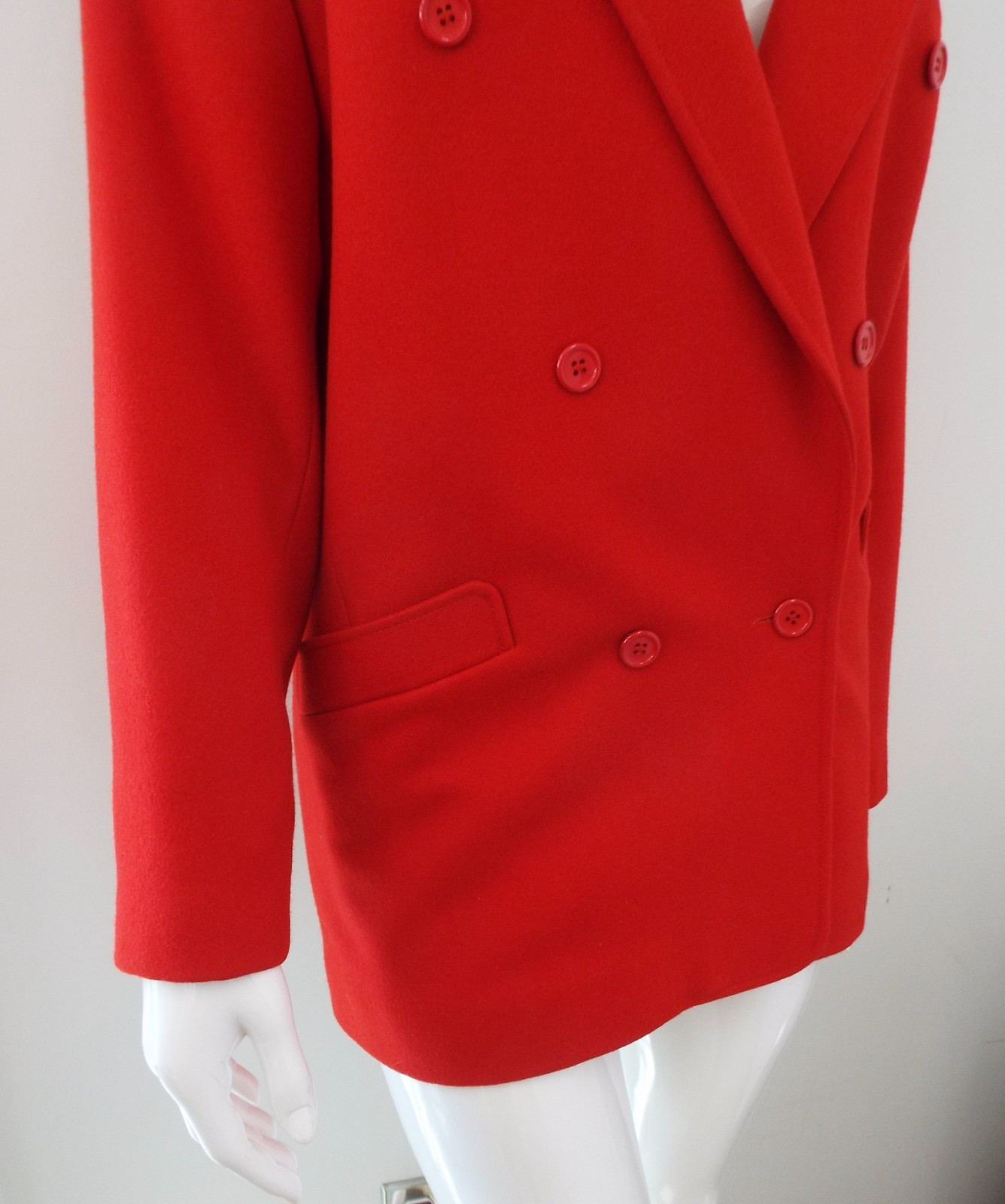 Vintage 1980s KENZO Wool & Cashmere Red Jacket Blazer Coat Size 38 Paris Lined