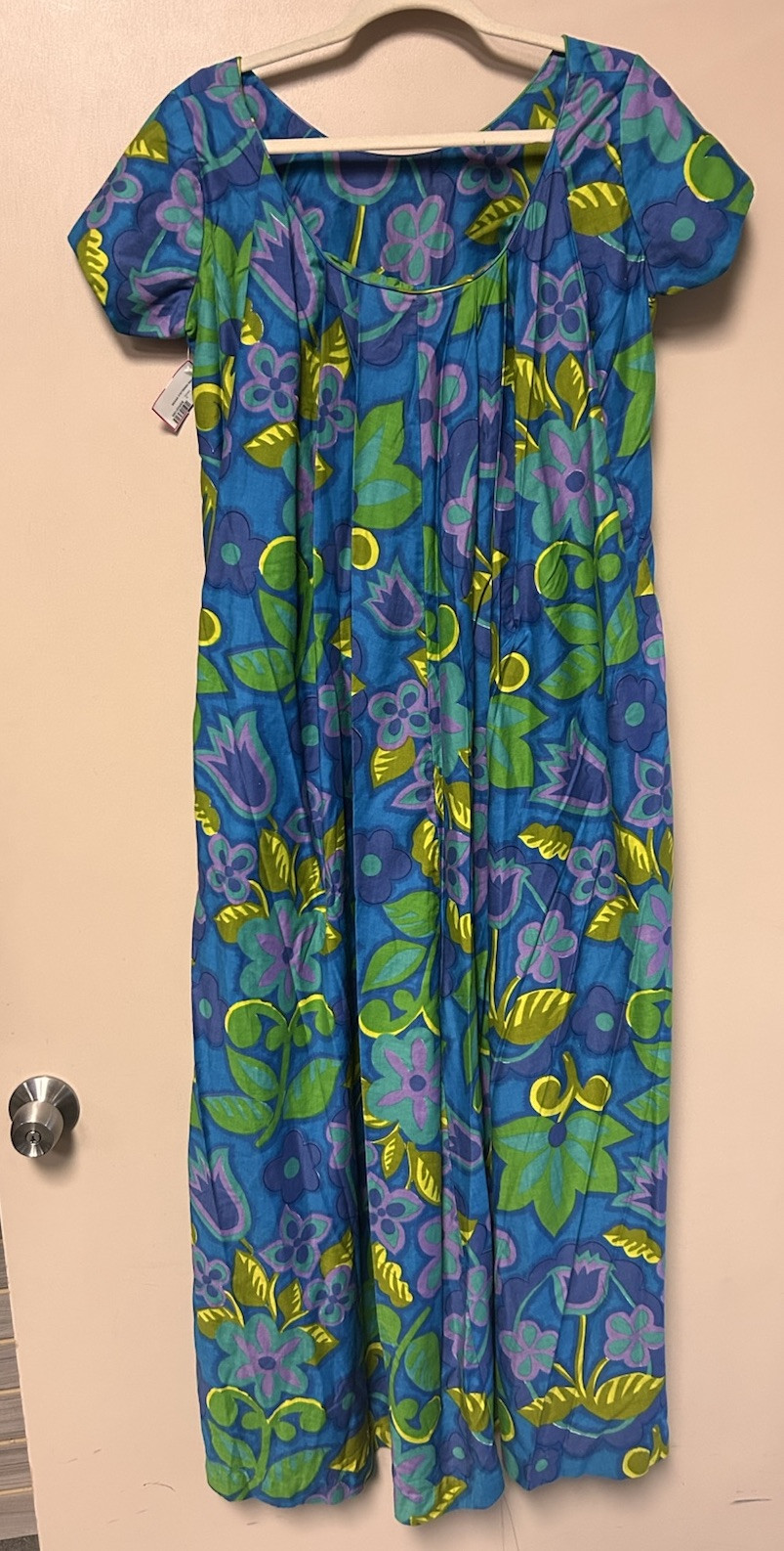 Vintage Sydney Honolulu Hawaiian Dress Bright Florals Zip Up Back Tiki