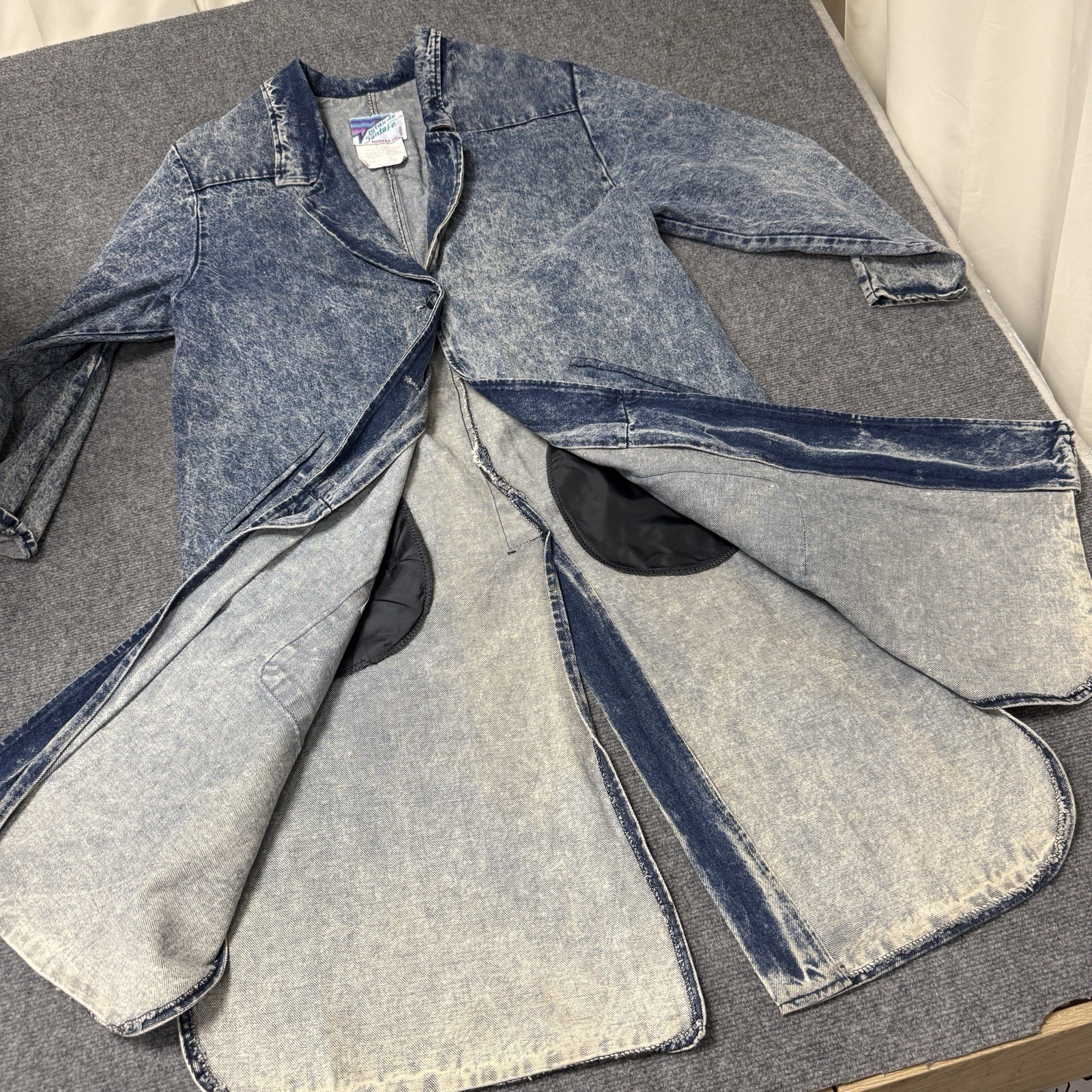 rare vintage vistas de santa fe pioneer wear suede appliqué hawk denim Sz 16