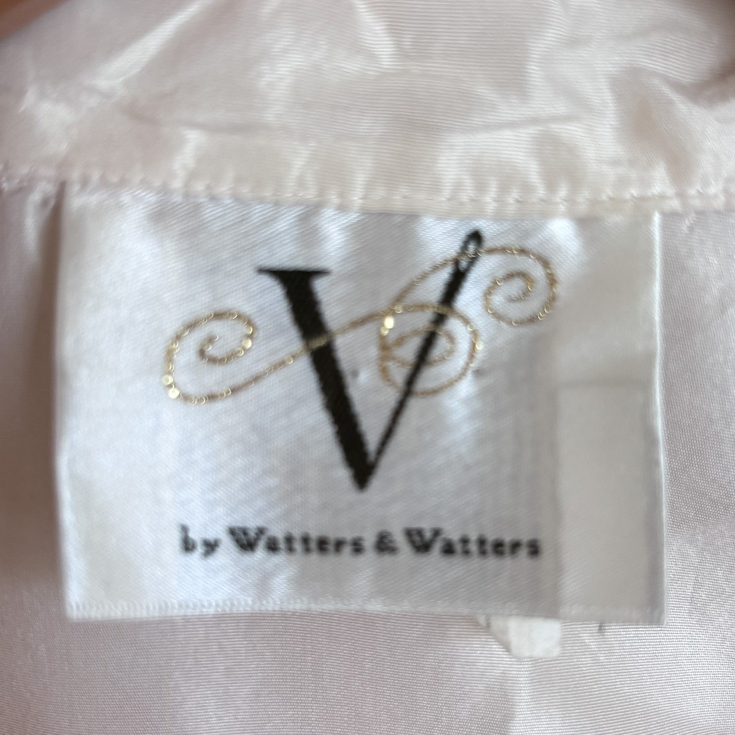 Watters & Watters Womens Vintage Silk Wrap Blouse 10 Ivory Bridal Cropped Top