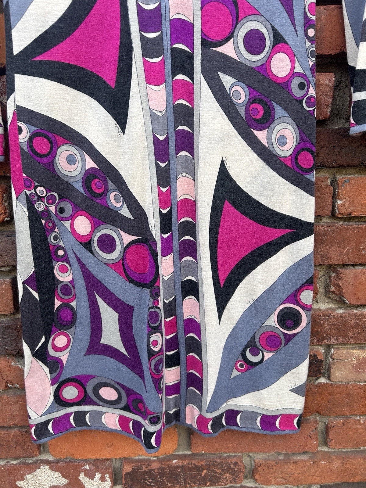 Vintage 1960s Emilio Pucci For Saks Fifth Avenue Long Sleeve Dress Cashmere Silk