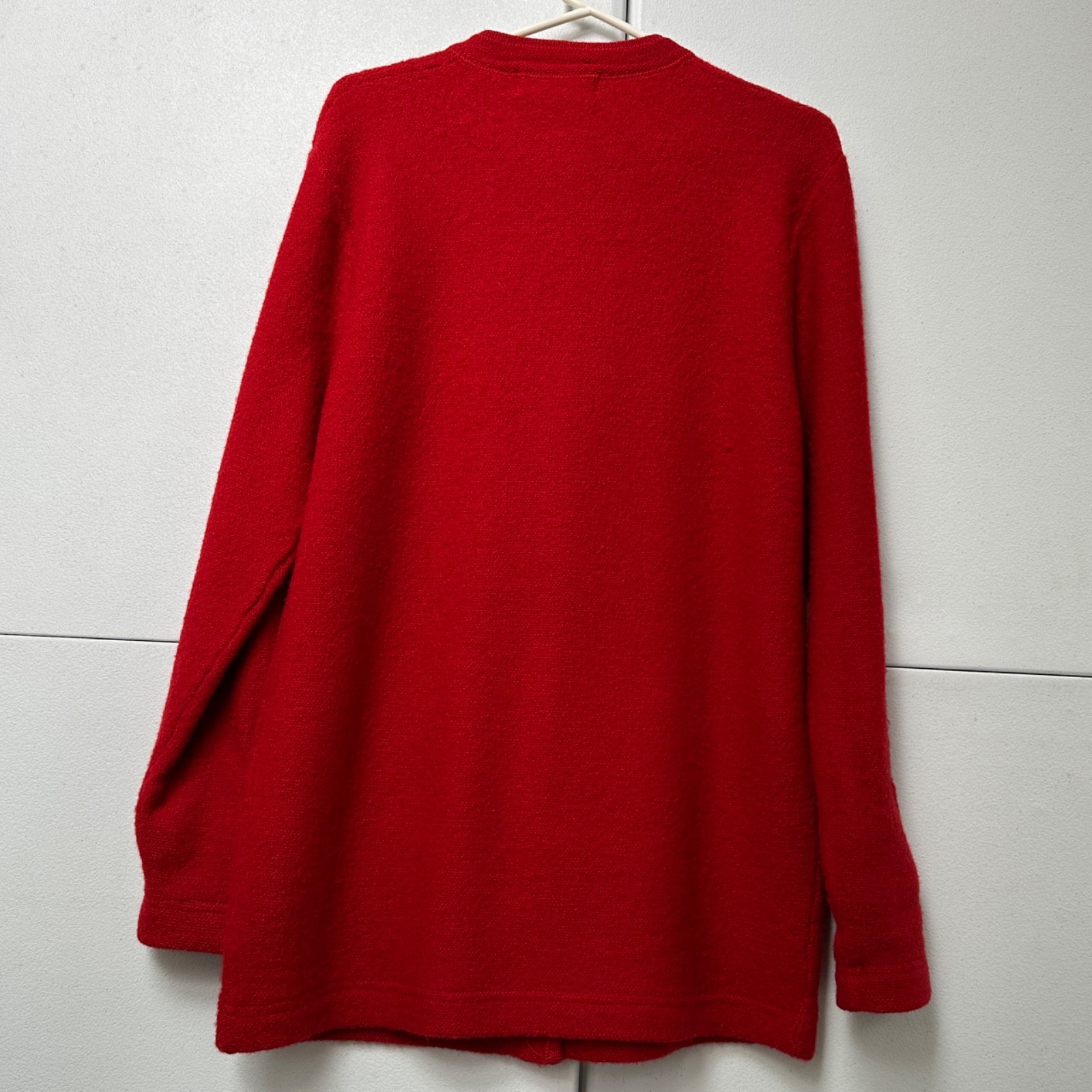 Vtg Harve Benard Medium Red Wool Cardigan Jacket Sweater Coat Womens 12 Coatigan