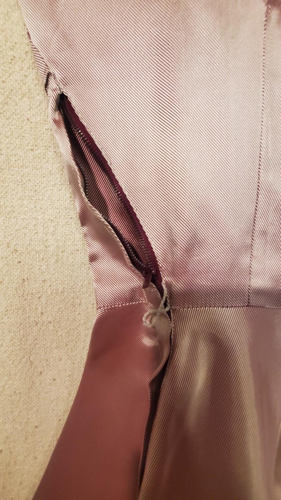 1950 Dress/Bolero Jacket Set Lavender Iridescent Taffeta with Rhinestone Buttons