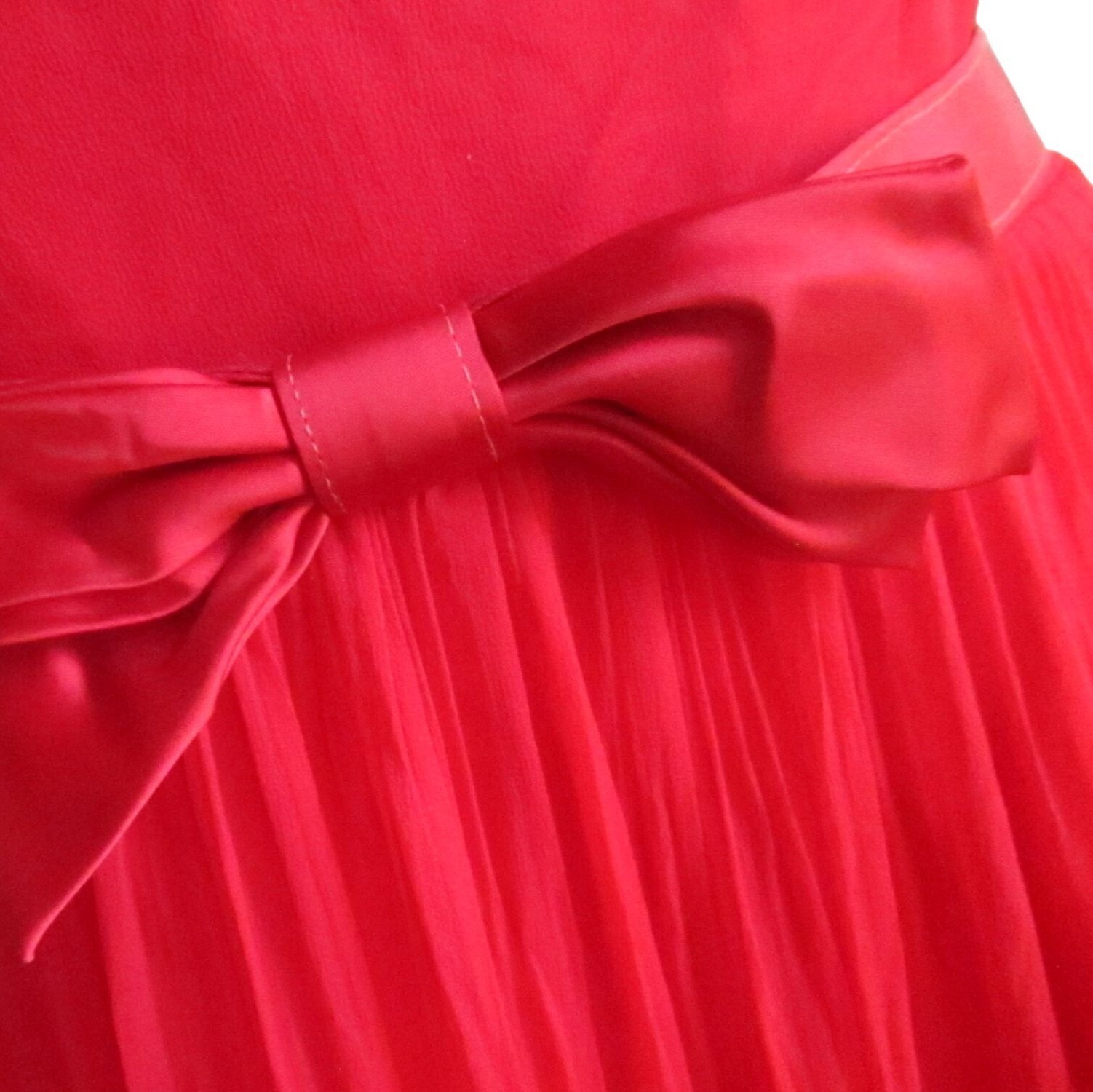 sz 14 True Vintage 1950’s Dress L’Aiglon Rayon Cherry Red Belted MCM Atomic