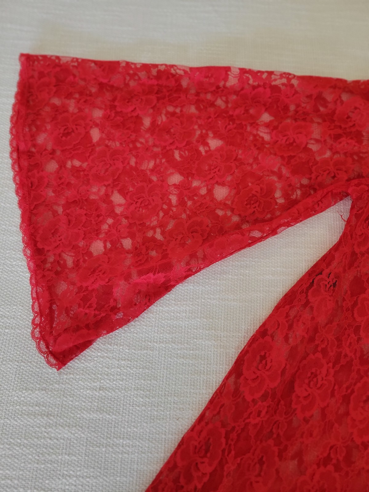 Vintage Glydons Red Lace – Kimino – Maxi Robe – Duster- Festival Outfit – Small