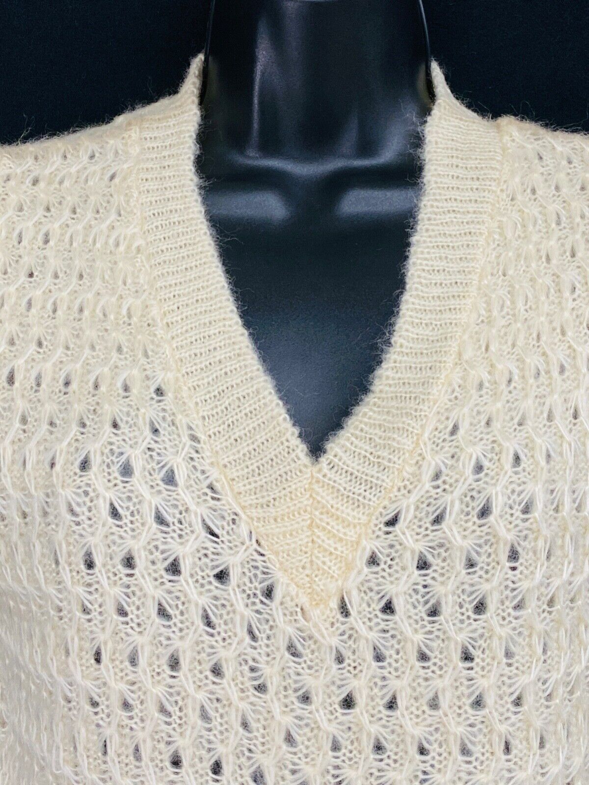 Vintage white sweater lot, ivory lightweight vest top shirt deadstock 1970 1980