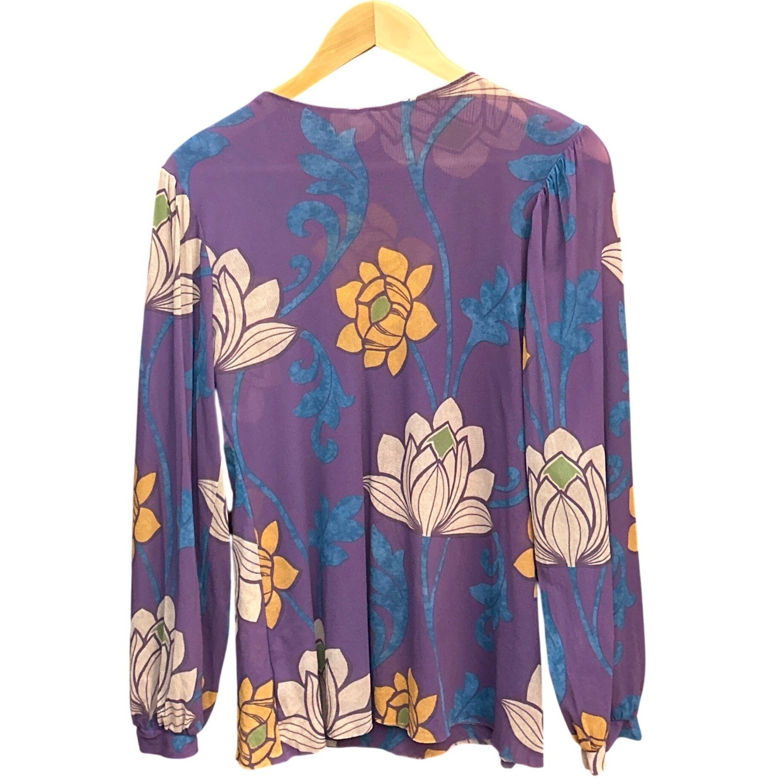 VTG Sweet Pea by Stacy Frati Mesh Top Whimsigoth Boho Floral Blouse Large Reteo