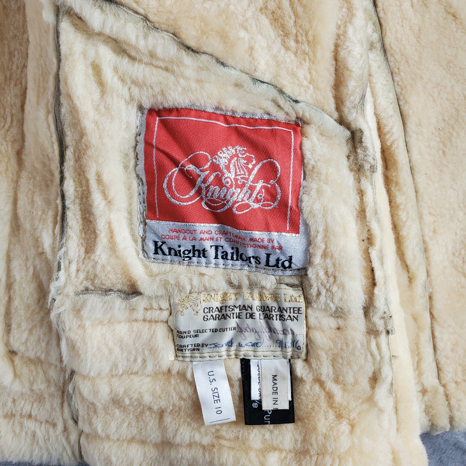 Vintage Knight Tailors Shearling Sheepskin Coat Genuine 70s Rancher Womens 10