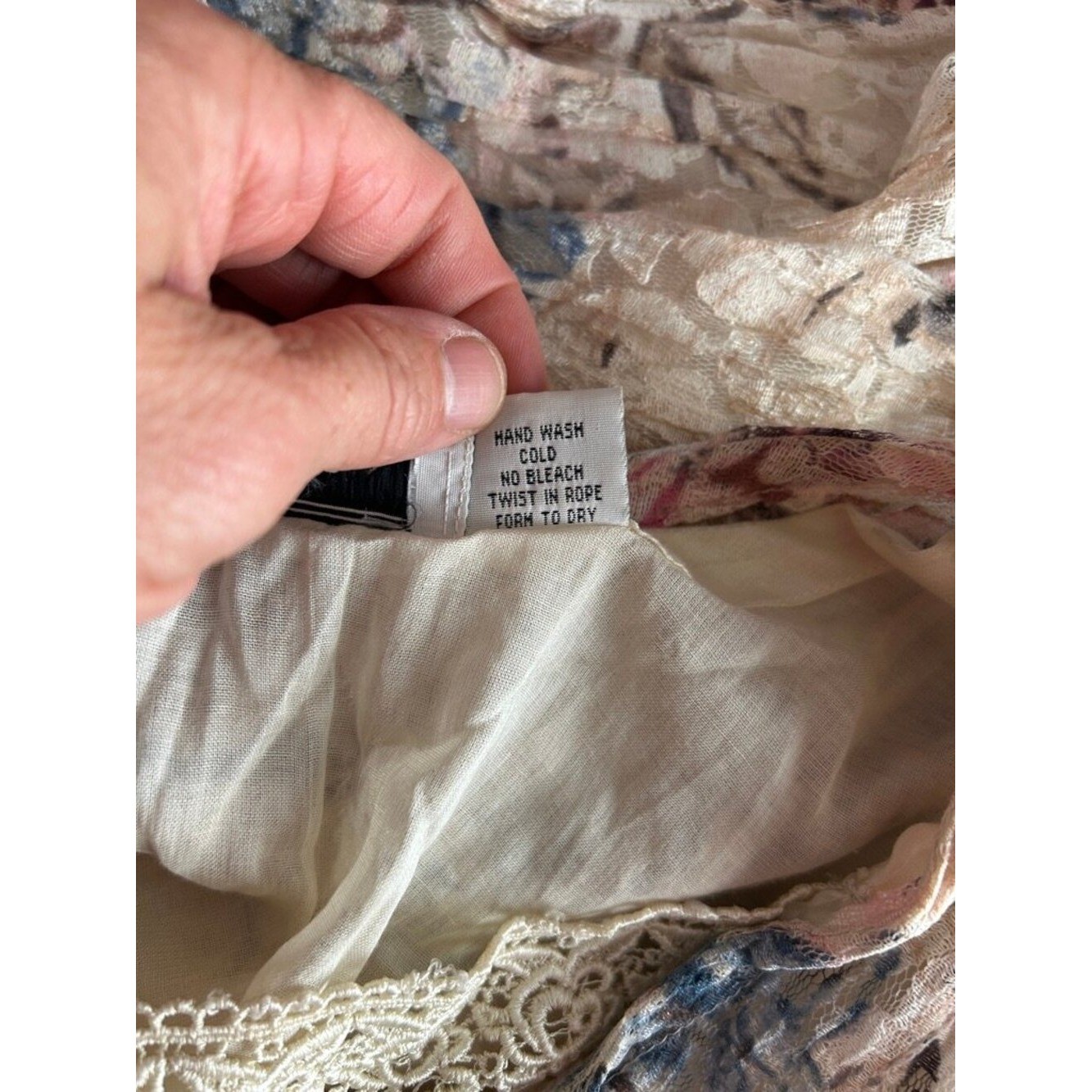 Starina Floral Crinkle Maxi Dress Medium Cottagecore Boho Romantic Lace Prairie