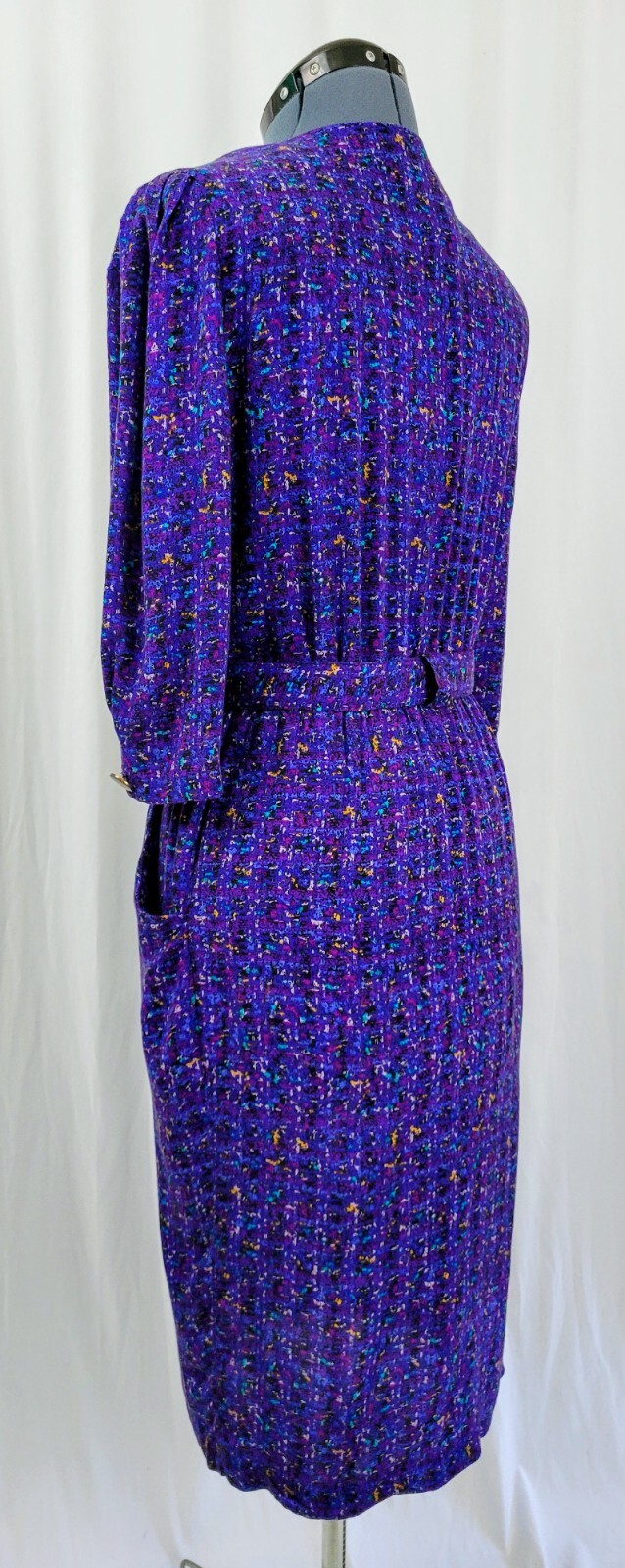 Vintage VLP Petites Purple Button Down Dress w Matching Belt Size S?