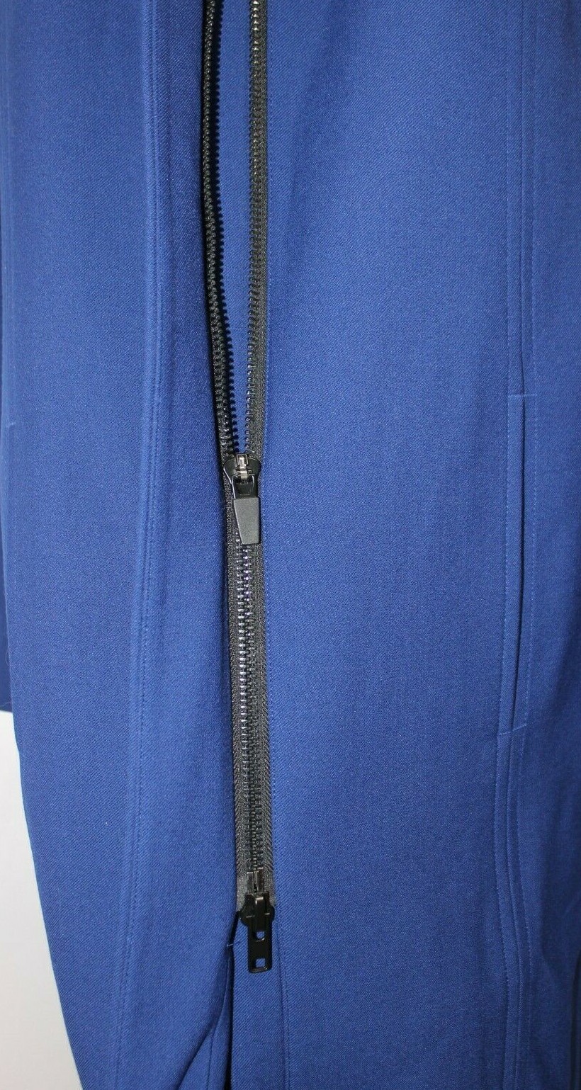 Vintage AA American Airlines Blue Flight Attendant Coat Pockets Heavy Wool Zip 6