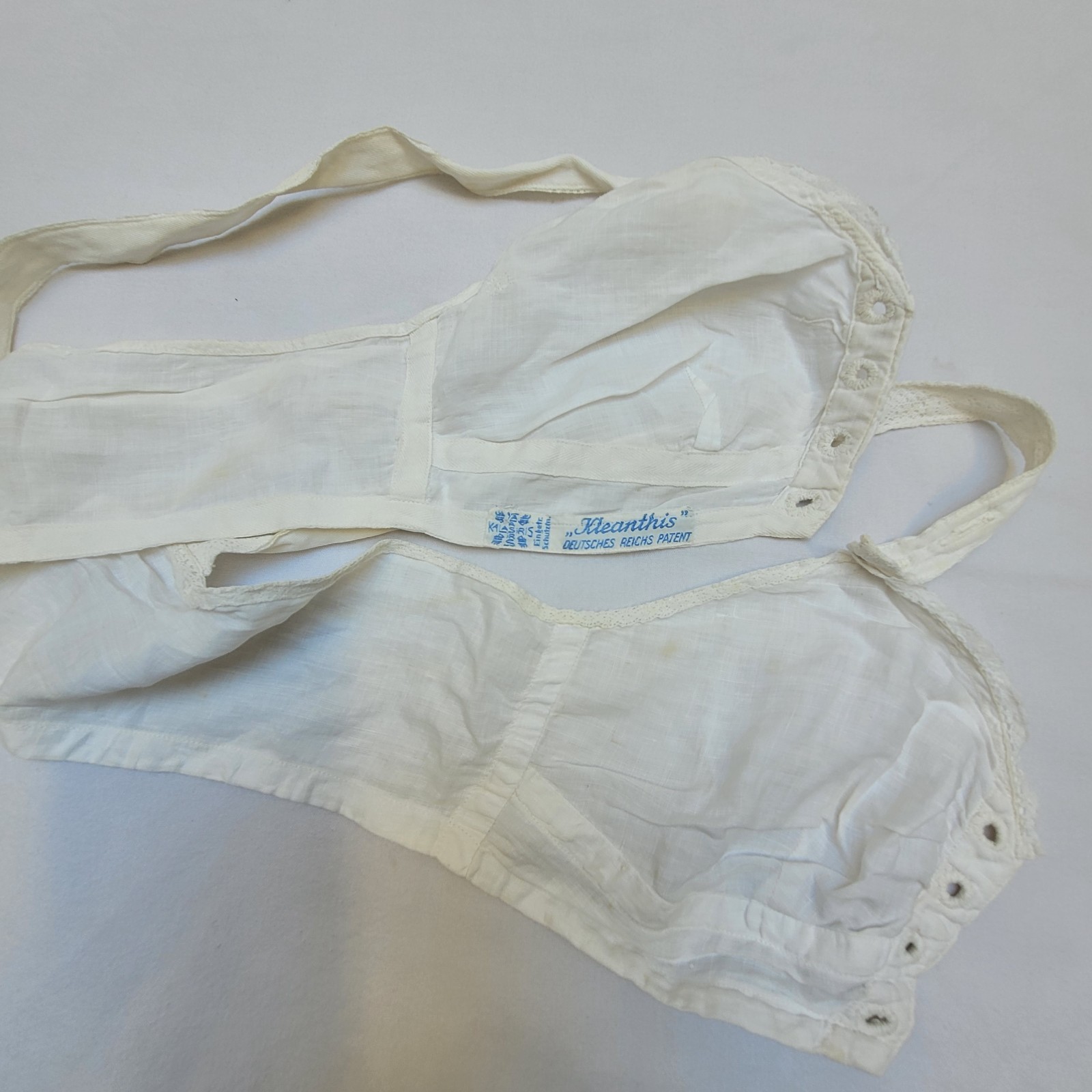 Rare German Cotton Bra „Kleanthis” Label Deutsches Reichs Patent 1910 1920