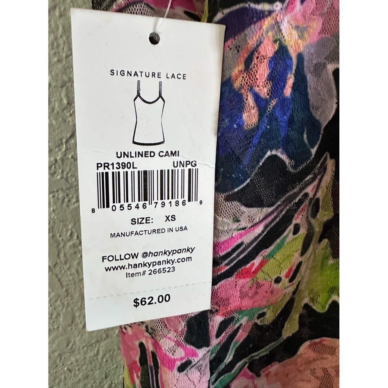 Hanky Panky Signature Lace Printed Camisole XS NWT Floral Unlined Cami