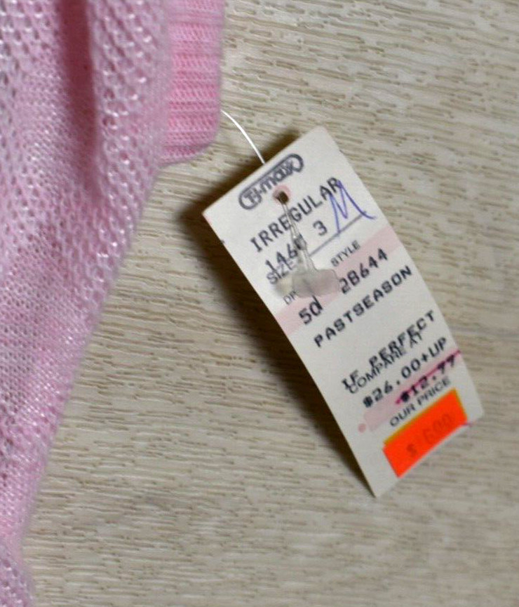 80s NWT Deadstock Brandywine Pink Stripe Polyester Knit Medium VTG