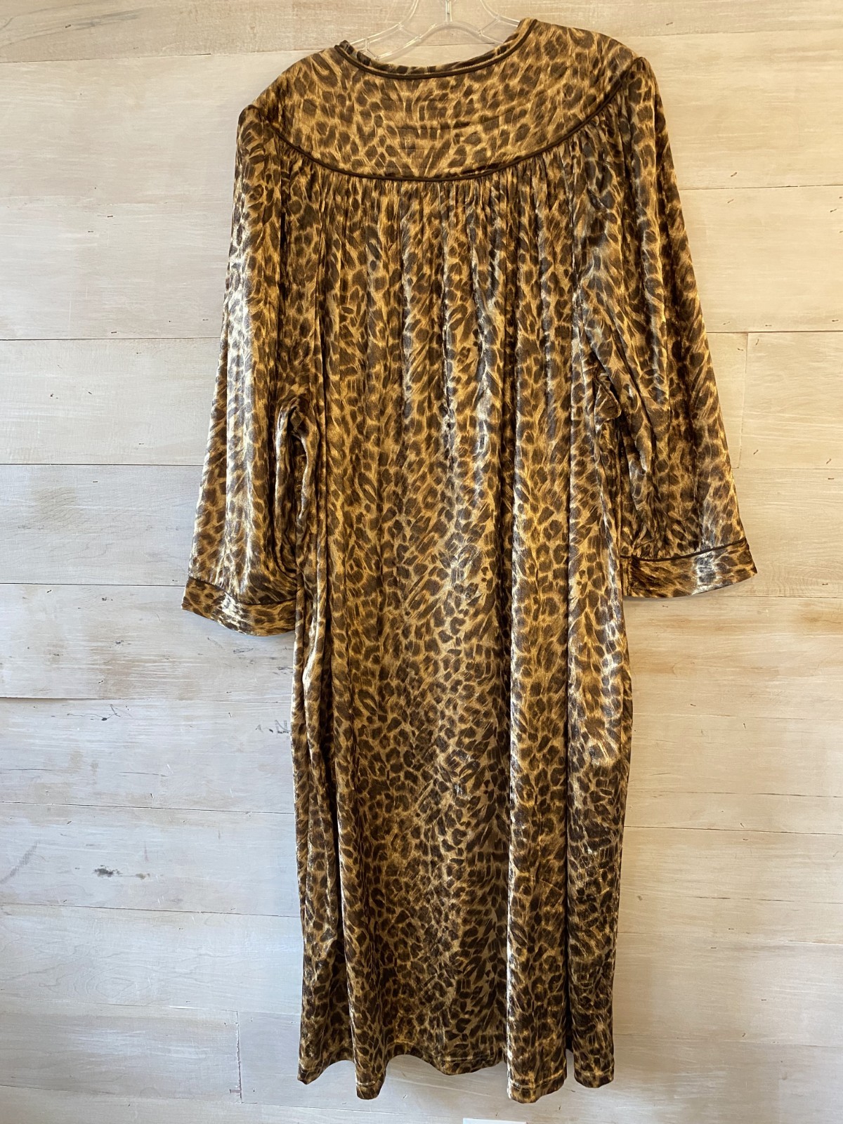 Vtg Secret Treasures Cheetah Long 3x Housecoat Nightgown MooMoo Muumuu Pocket