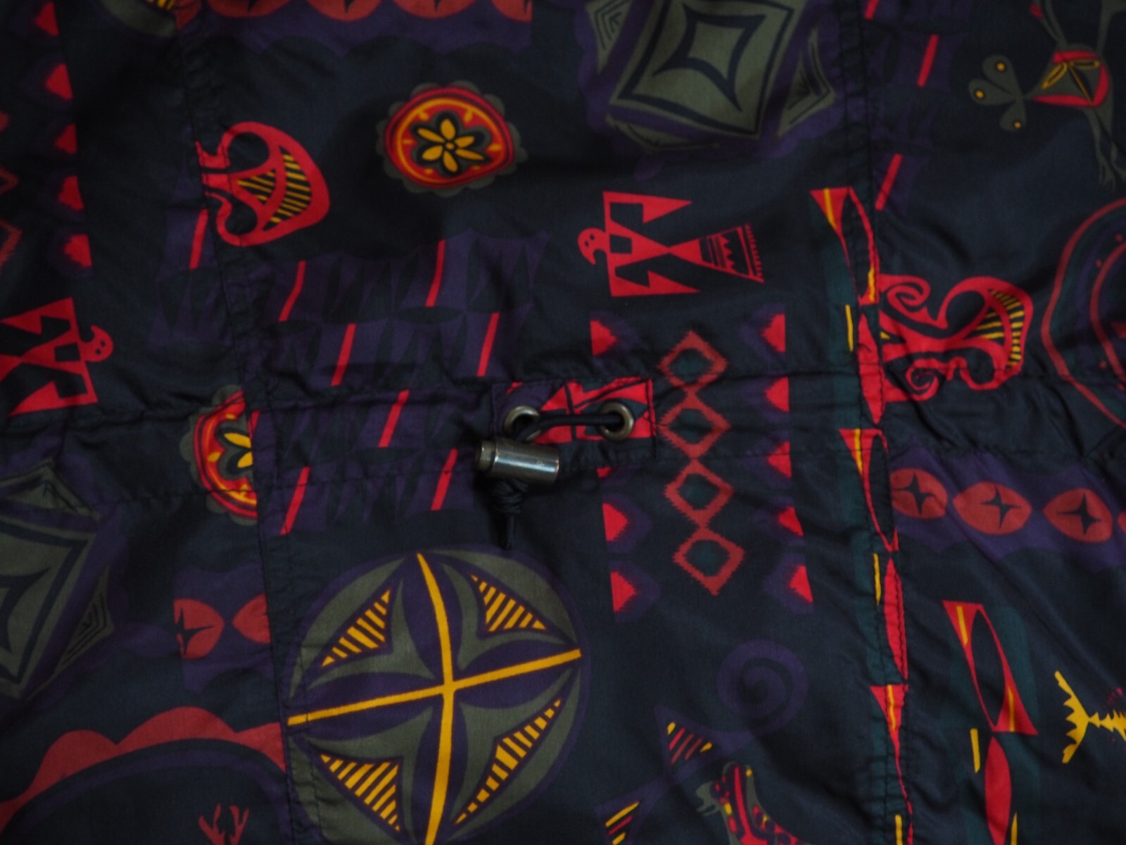 VTG 80s Roffe Indigenous Southwest Art Outdoor Anorak Belted Ski Jacket Womens M