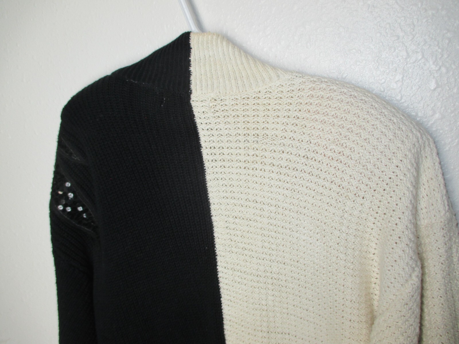 Vtg Bonnie Boerer Pret Novelty Sweater Black White Dragon Bird Applique Deco EUC