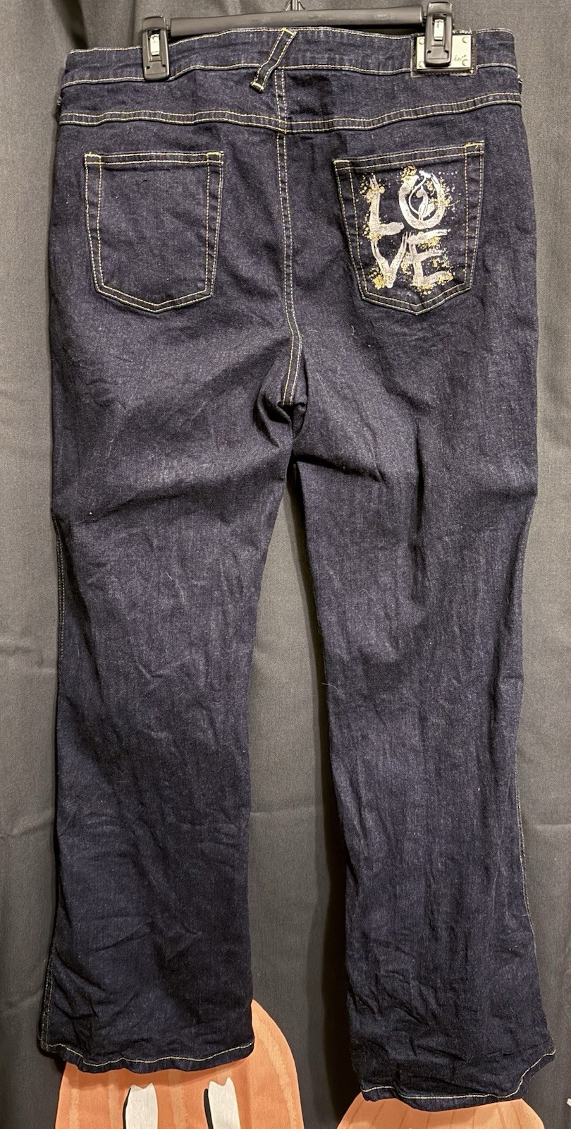 Vintage Y2K Baby Phat “Love” Denim Jeans Wide Leg Size 18