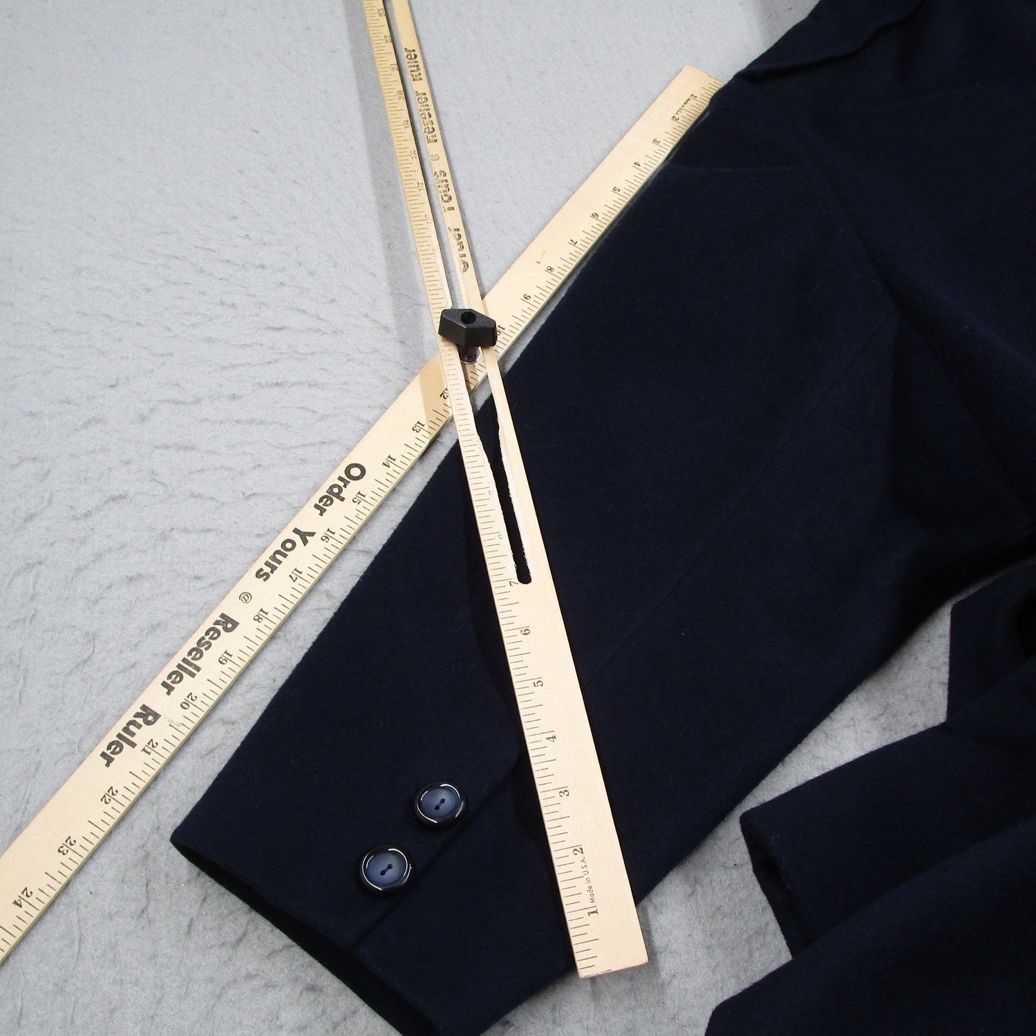 Georges Rech Air France Paris Vintage Navy Wool Double Breasted Coat Womens 36