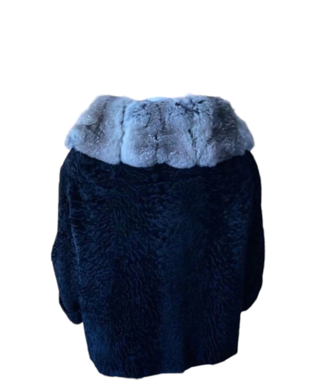 Vintage 1950s Persian Lamb Jacket With Chinchilla Collar