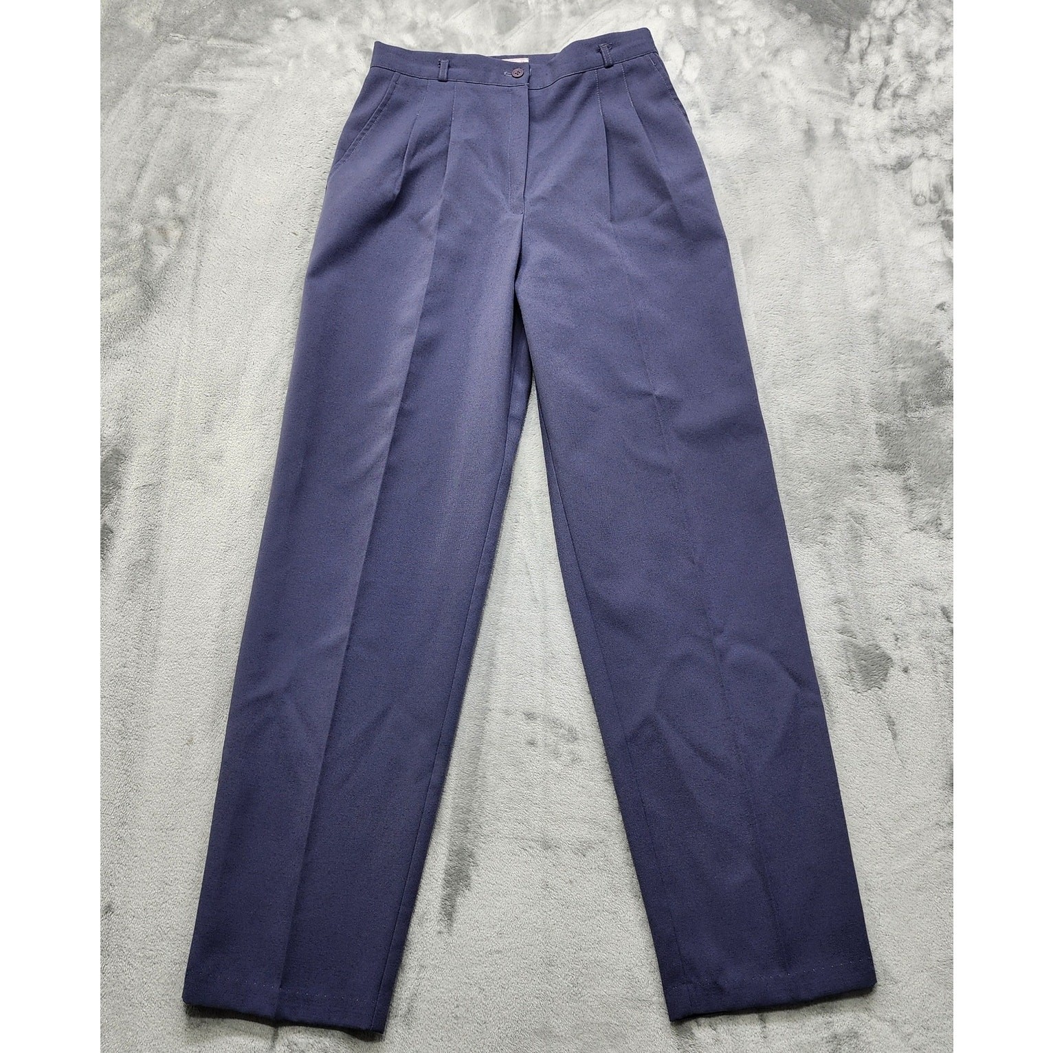 Vintage 80s Smart Parts Pants Womens 13 Blue High Rise Pleated Straight Tapered