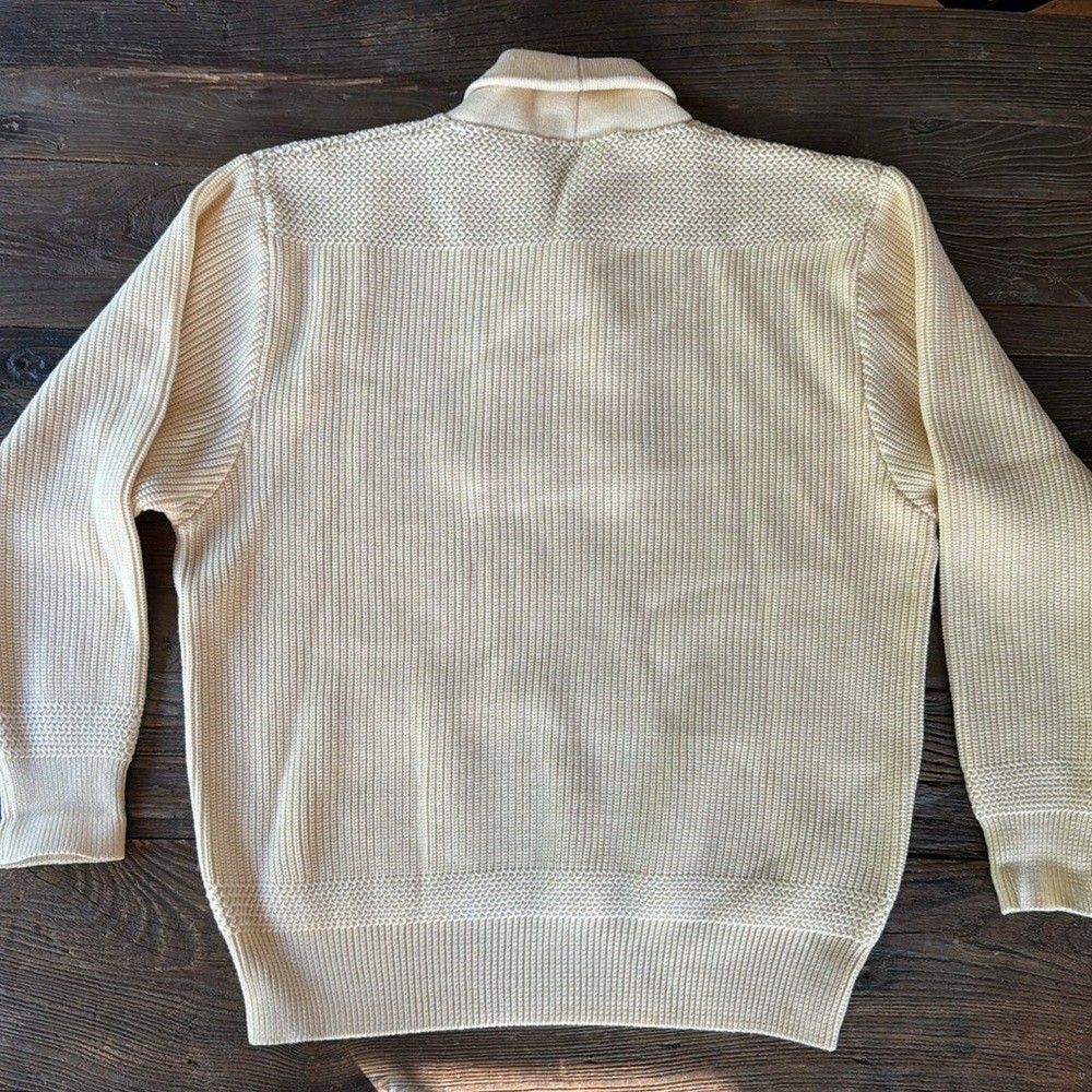 Vintage Neiman Marcus Carin French shawl collar fisherman’s wool sweater L/XL