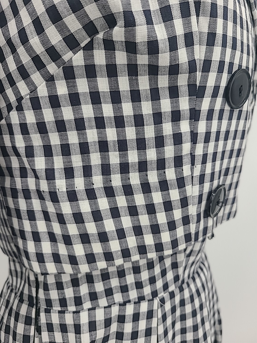 Vintage Deadstock Henry Rosenfeld Black & White Checkered Dress With Jacket