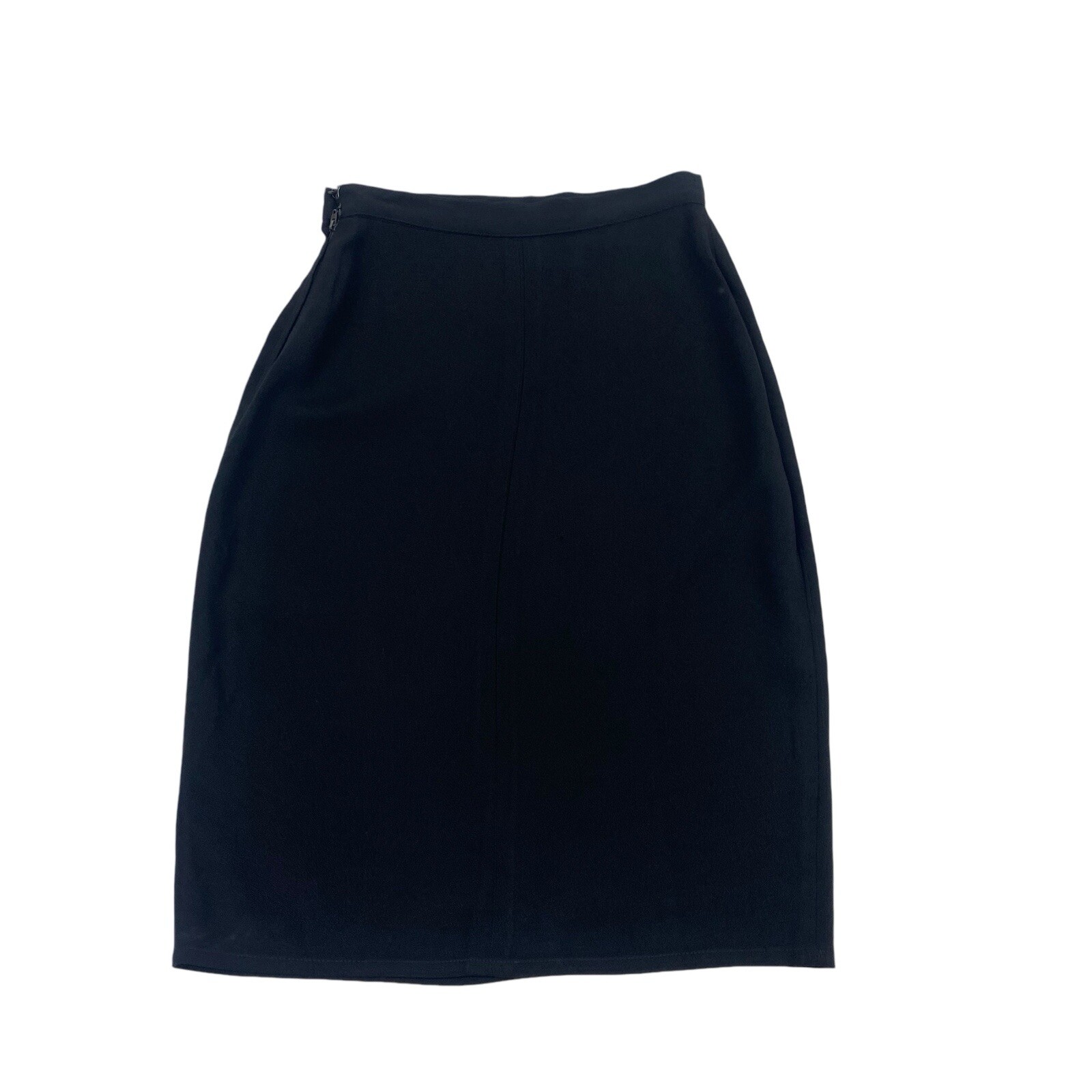 Vintage SONIA RYKIEL Classic Black Crepe Pencil Skirt Sz. 38 Made in France