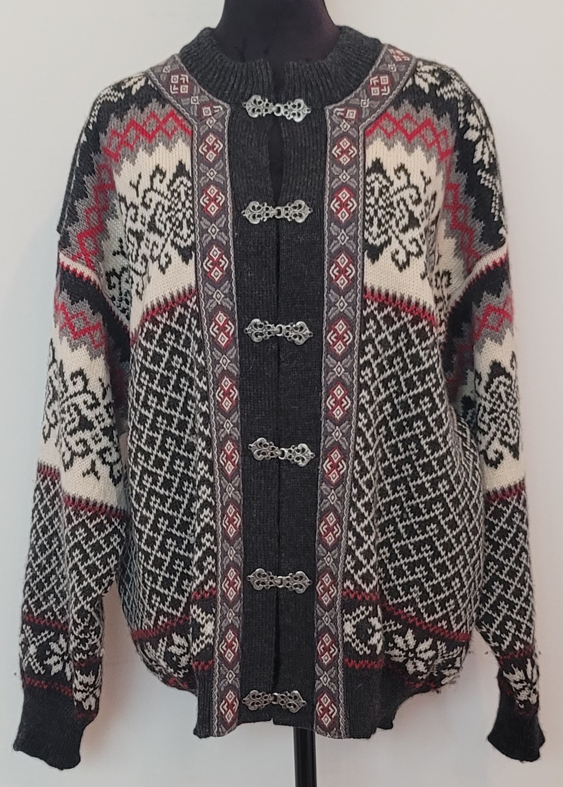 Vintage Nordstrikk Norway Virgin Wool Nordic Cardigan Sweater Womens M, Norway