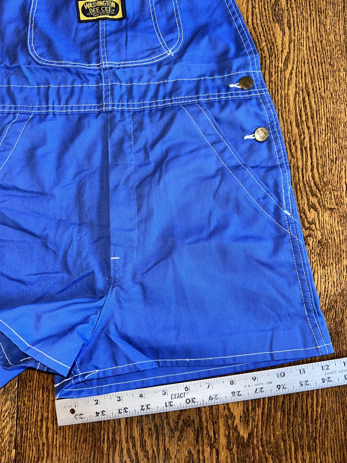 Vtg Washington Dee Cee Overalls Shorts Shortalls Blue 11/12 Not Denim Made USA