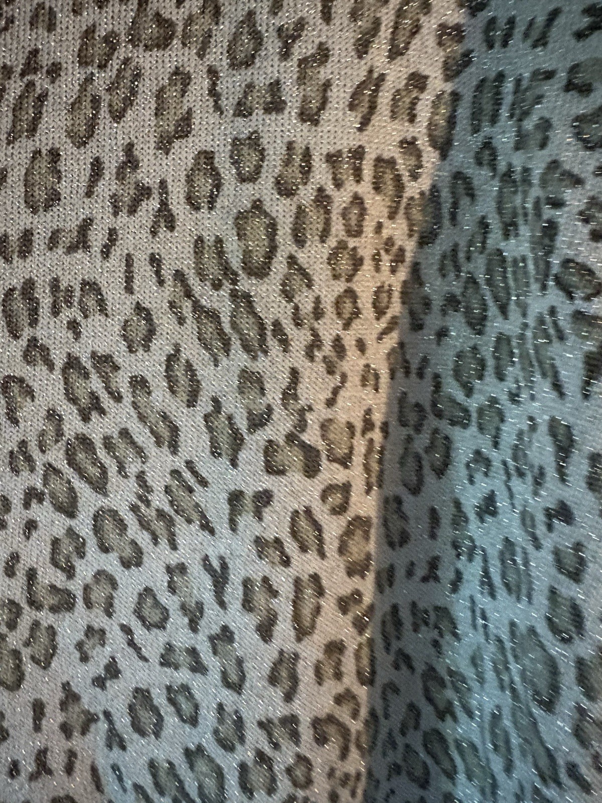 VTG Christine Philippe Couture Metallic Leopard Print Cardigan Sweater, Size XL