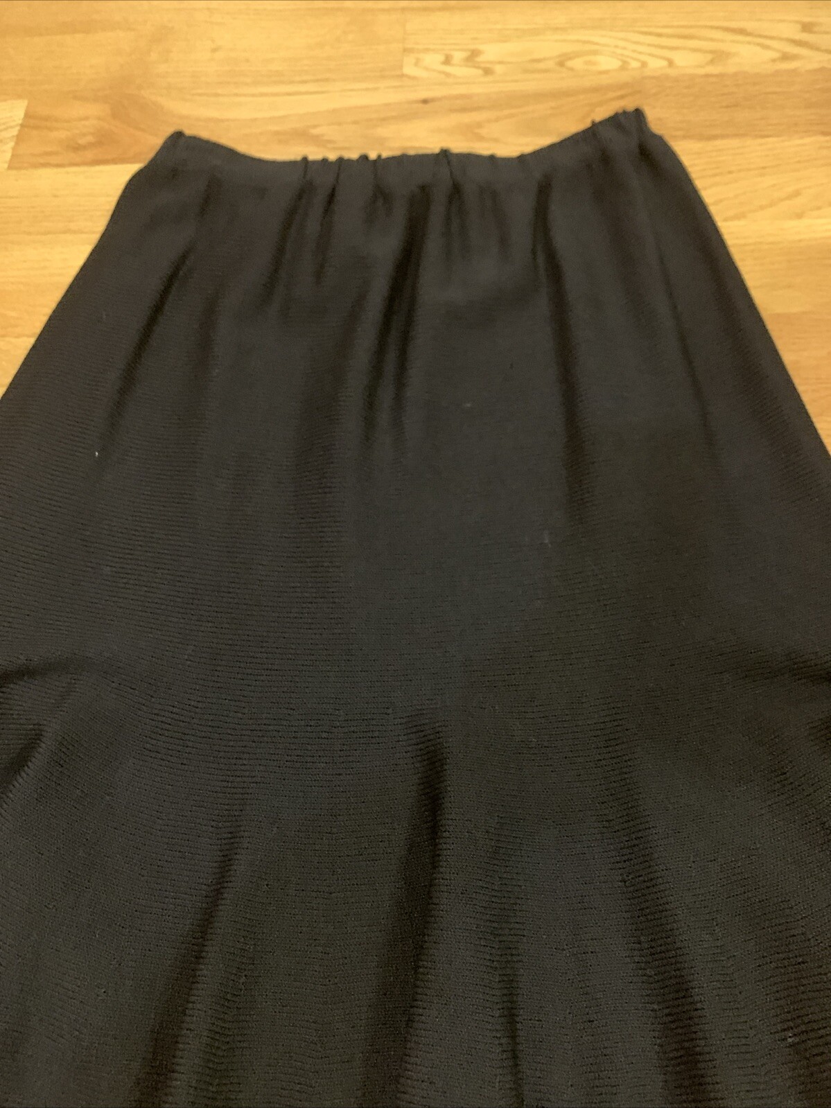 VINTAGE J.S.S. SANTANA KNIT FLAIR BOTTOM ELASTIC WAIST WOOL BLENT SKIRT SZ. 1 X